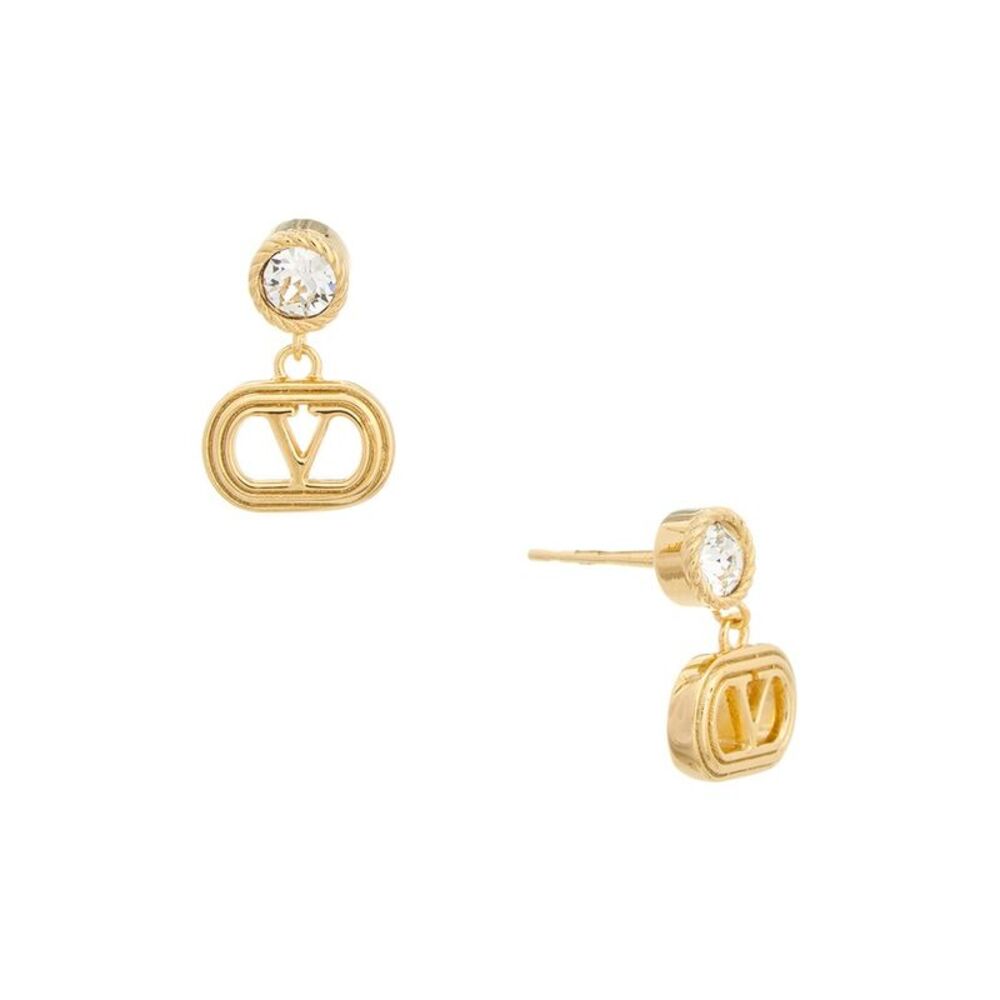 Valentino Oval Swarovski Earrings, Yellow